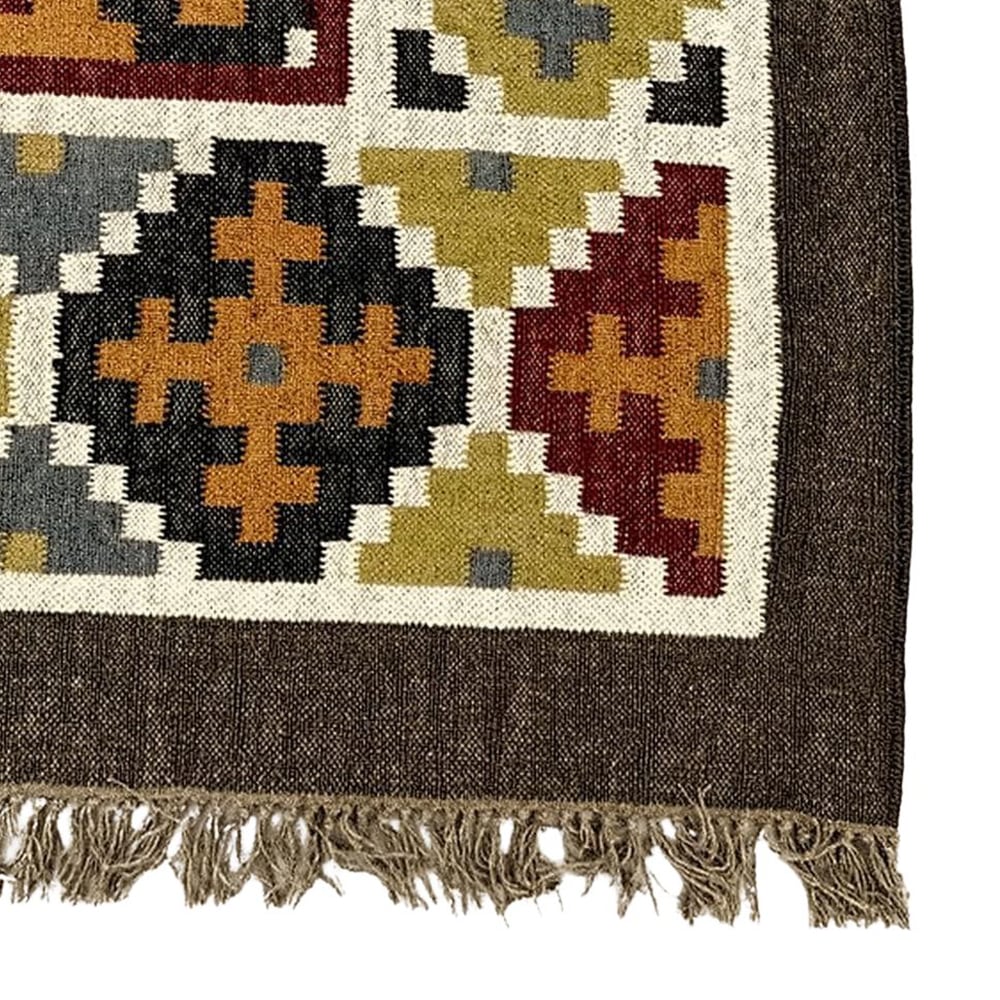 Handcrafted Multicolor Jute Dhurrie Vintage For Living